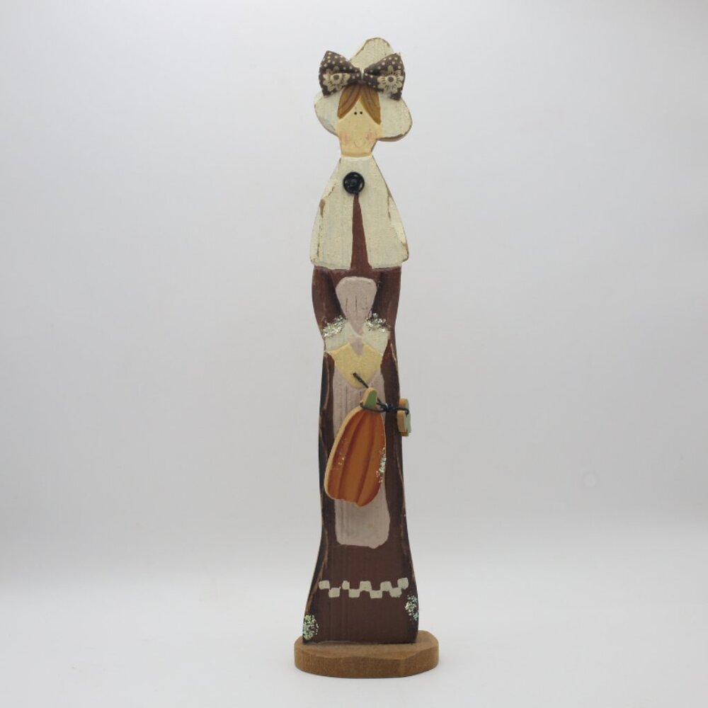 Skinny and Tall Thanksgiving Pilgrim (women) 10" Figure - Fall